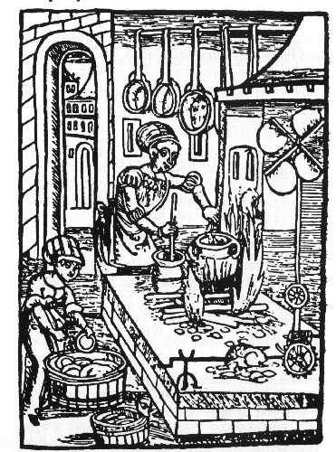 Gravure d'une cuisine