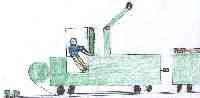 Gros plan sur le grumier sur rail